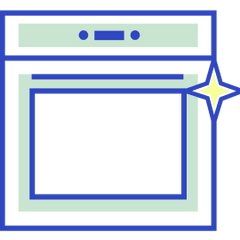 An illustration of a dishwasher representing dishwasher safe.