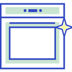 An illustration of a dishwasher representing dishwasher safe.