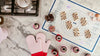 An overhead shot the GIR baking essentials with cupcakes.