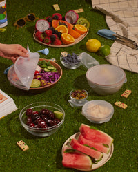 The GIR 6 Piece Essential Picnic Set in a picnic setting. 